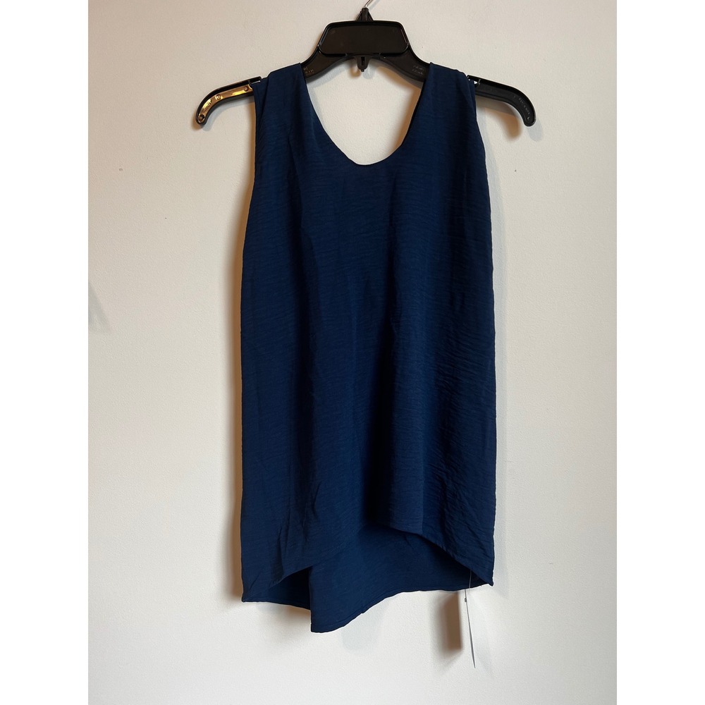 CUPSHE Navy Blue Textured V Neck‎ Sleeveless Tank Top Women's Size S NWT
